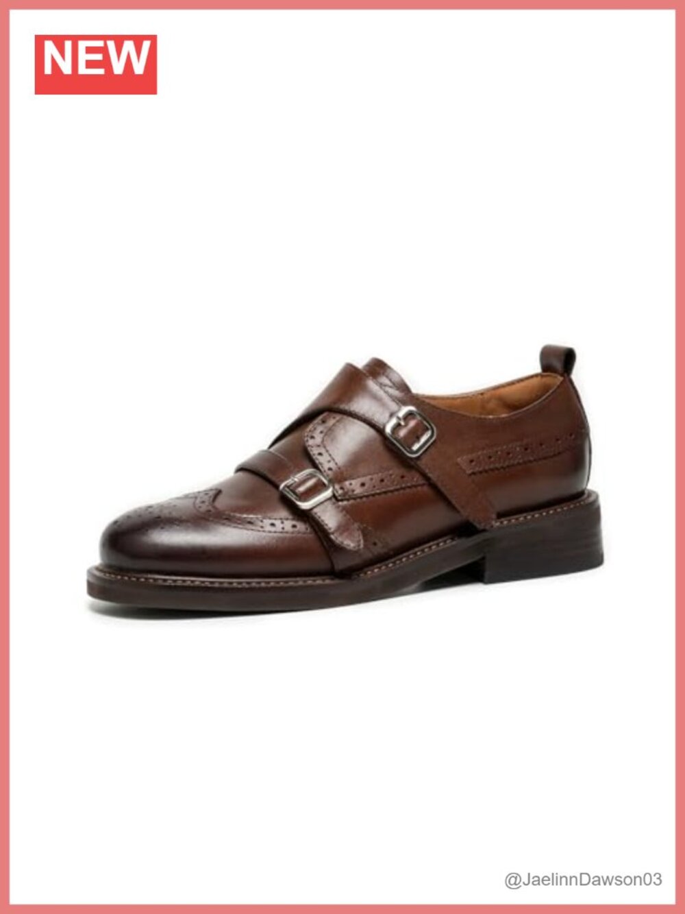 Women's Leather Loafers Wingtip Brogue Monk Strap Shoes Comfortable